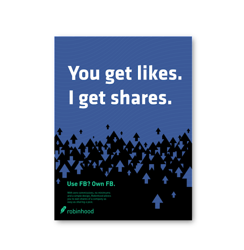 You get likes, I get shares. Robinhood fomo advert
